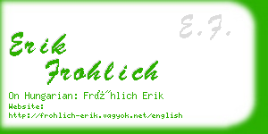 erik frohlich business card